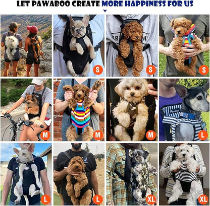 Pawaboo Pet Carrier Backpack, Adjustable Pet Front Cat Dog Carrier Backpack Travel Bag, Legs Out, Easy-Fit for Traveling Hiking Camping for Small Medium Dogs Cats Puppies, Small, Gray