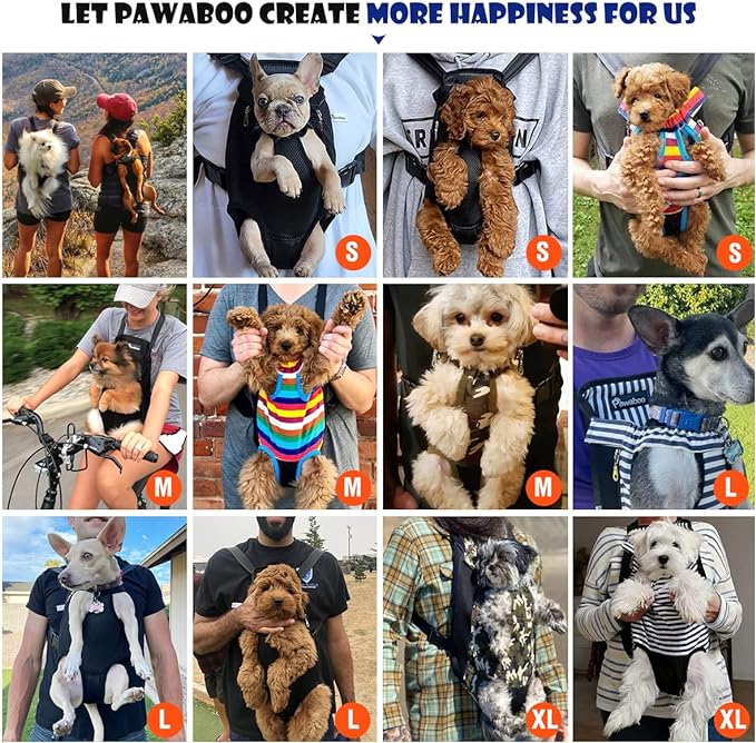 Pawaboo Pet Carrier Backpack, Adjustable Pet Front Cat Dog Carrier Backpack Travel Bag, Legs Out, Easy-Fit for Traveling Hiking Camping for Small Medium Dogs Cats Puppies, Medium, Pink