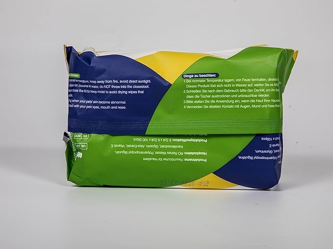 Dog Wipes for Paws and Butt, Pet Wipes for Dog Cat, Unscented Hypoallergenic Thick Dog Grooming Wipes for Cleaning Deodorizing, Puppy Wipes for Face Eye Ears Body Bath, 2Pack/200 Count