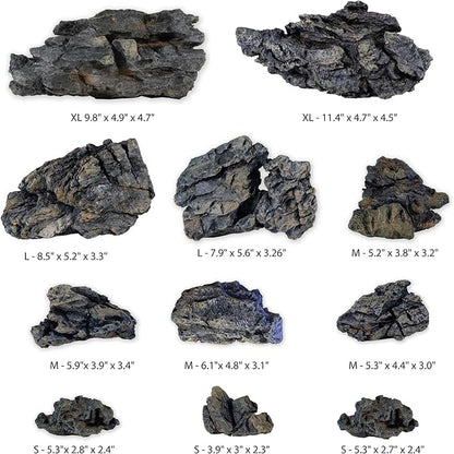 Current USA Seiryu Stone Collection 11 Piece Set | Molded Aquarium Decor Rock Artificial Resin Fish Tank Decoration up to 48" Long Aquariums 8817