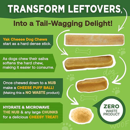 EcoKind Premium Gold Yak Cheese Himalayan Dog Chews, Healthy Dog Treats for Medium Dogs, All Natural, High Protein Dog Chew, Water Buffalo, Medium - 3 Chews