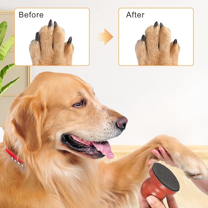 Dog Nail File Board with 3PCS Replaceable Sandpaper, Wooden Dog Nail Scratch Board Pad, Puppy Stress-Free Training Claw Care Emery Pad Treat Box Trimmers Accessories(Brown)