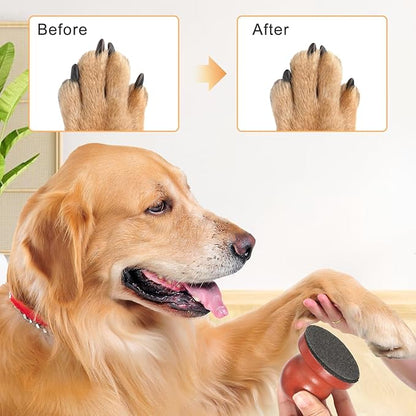 Dog Nail File Board with 3PCS Replaceable Sandpaper, Wooden Dog Nail Scratch Board Pad, Puppy Stress-Free Training Claw Care Emery Pad Treat Box Trimmers Accessories(Brown)