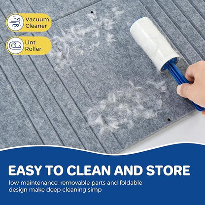 Cat House for Indoor Cats Large Cat Bed Cave 2-Storey Cats Condo with Cozy Felt Covered Hideaway for Multiple Pets Grey