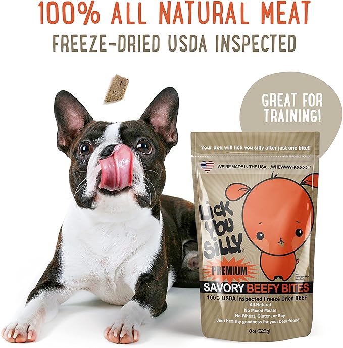 Grain-Free, All-Natural Freeze-Dried Beef Liver Dog Treats - Made in The USA with Vital Essential Ingredients for Dogs, Including Puppy Training - 8 Ounce Treat Pouch