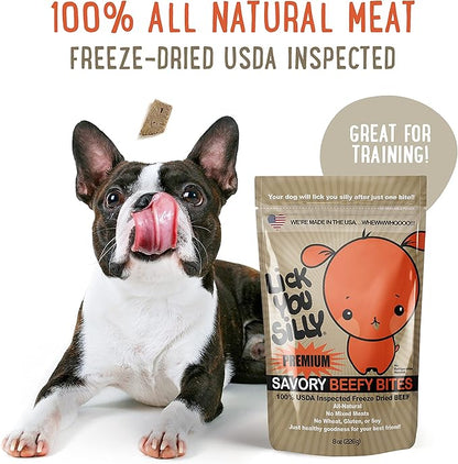 Grain-Free, All-Natural Freeze-Dried Beef Liver Dog Treats - Made in The USA with Vital Essential Ingredients for Dogs, Including Puppy Training - 8 Ounce Treat Pouch