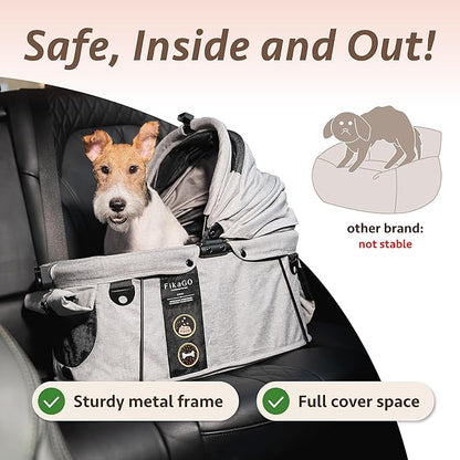 Sway, Dog Car Seat, Car Seat & Carrier for Small & Medium Sized Dogs, Small Dog Car Seat Booster, Pet Booster Seat, Doggy Carseat, Cat Carrier, Puppy Car Seat, Car Dog Bed - Gray Husky