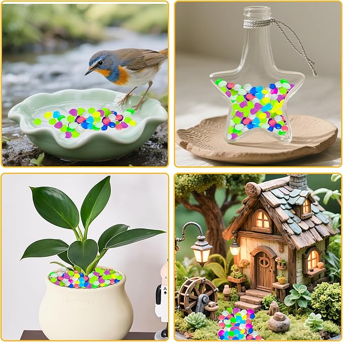 Glow in The Dark Fish Tank Rocks,Glowing Rocks Stones Resin Glow in Dark Pebbles for Outdoor Garden, Fish Tank, Aquarium, Landscaping,Driveway Decoration,Multi 11 oz