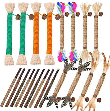 Cat Toys 21Pack Silvervine Chew Stick Kitten Treat Catnip Toy Kitty Natural Stuff Catnip for Cleaning Teeth Indoor Dental Snack Interactive