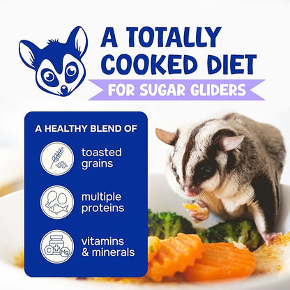 Wholesome Balance Sugar Glider Food - Honey & Yogurt | 1.5 lbs of Premium Dense Food for Sugar Gliders and Small Animals - 2 Months Supply