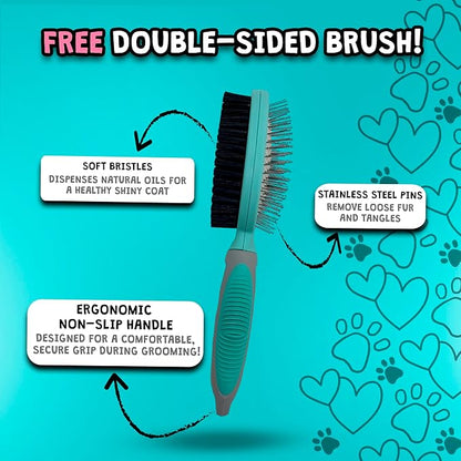 Dog Slicker Brush For Grooming Pet Hair, Best Brushes For Golden & Poodle, Skin Friendly Deshedding Grooming Tool For Dogs, Long Short Haired Brushes For Dogs & Cats, Pet Double Sided Pin Brush