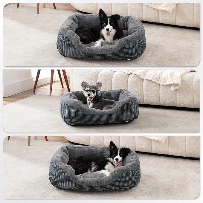 INVENHO Large Dog Beds for Large Dogs Washable, Rectangle Dog Beds Large Sized Dog, Orthopedic Dog Bed, Warming Soft Sleeping Puppy Bed Durable Pet Bed with Anti-Slip Bottom L(35"x25"x10")