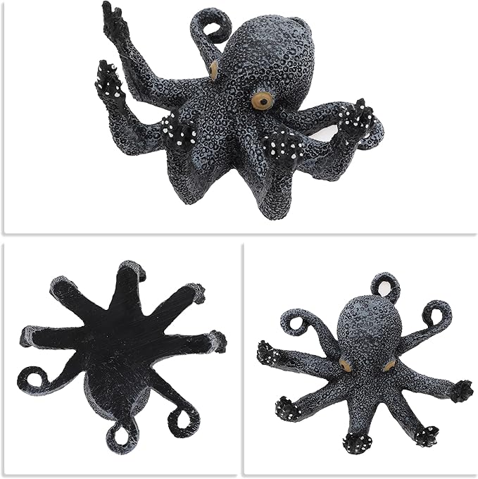 Fish Tank Decor, Octopus Aquarium Ornament, Funny Octopus Fish Tank Decorations, Resin Fish Tank Decoration, Black