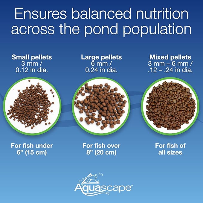 Aquascape 50003 Premium Staple Fish Food Pellets for Large Pond Fish, Large Pellet, 44 pounds