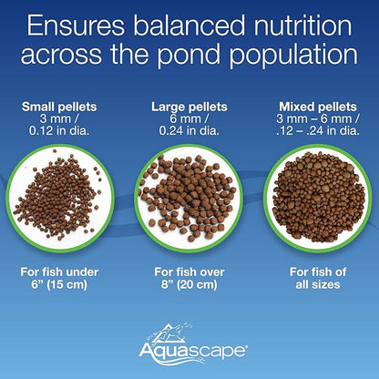 Aquascape 50003 Premium Staple Fish Food Pellets for Large Pond Fish, Large Pellet, 44 pounds