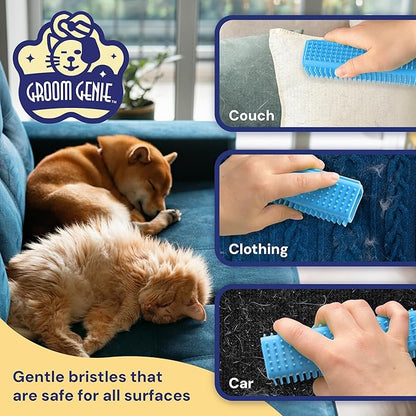 Magic Pet Hair Block Brush (Sky Blue) | Ultimate Dog & Cat Hair Remover for Sofa, Furniture, Carpet, Bedding, and Clothing | Reusable, Durable, and Easy to Use