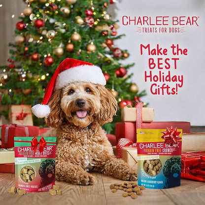 Charlee Bear Dogs Training Treat, Crunchy, Low Calorie, Grain Free Dog Treats, Made in USA, Best for Small and Medium Breeds, Bacon Blueberry & Turkey Sweet Potato Cranberry 2 Pack 8oz Each