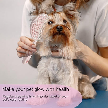Eco-Friendly Detangling Pin Brush for Dogs and Cats | Ergonomic Handle Pet Brush for Wet or Dry Hair, Gentle Grooming Tool for Pets, Pink