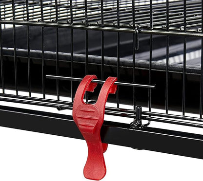 Yaheetech 47-inch Rolling Breeding Flight Bird Cages for Parakeets Budgies Finches Cockatiels Conures Lovebirds Canaries Parrots w/Detachable Stand, Black