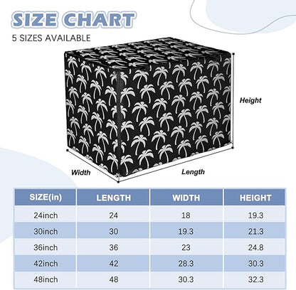 Akinerri Dog Crate Cover - Double Door Waterproof Pet Kennel Cover, Durable 600D Polyester Protective Cage Cover for 24/30/36/42/48 Inch Dog Crate - Blackprint