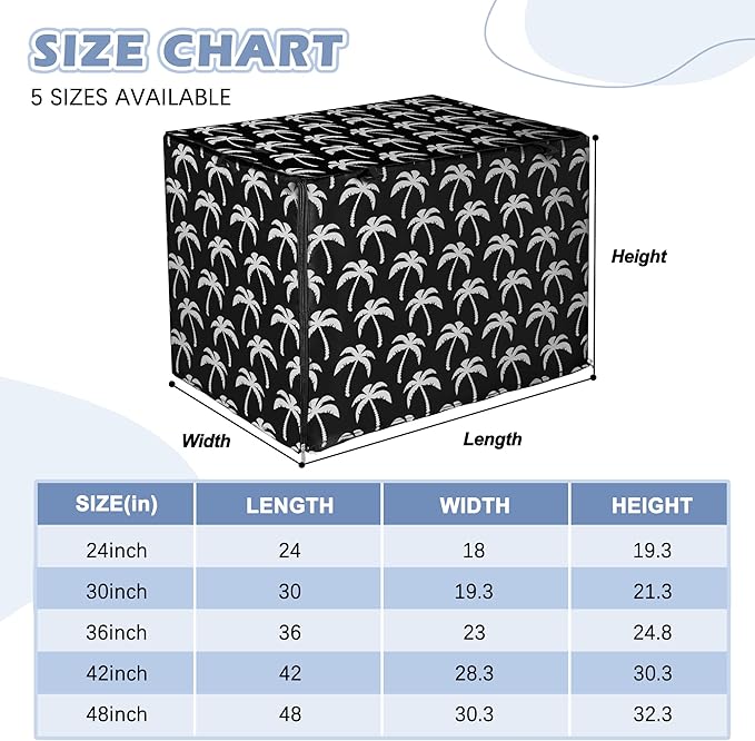Akinerri Dog Crate Cover - Double Door Waterproof Pet Kennel Cover, Durable 600D Polyester Protective Cage Cover for 24/30/36/42/48 Inch Dog Crate - Blackprint