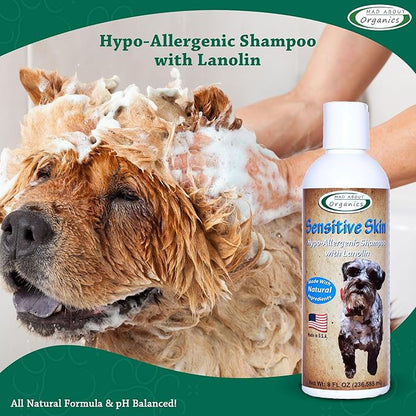 Dog Shampoo for Sensitive Skin - Lanolin-Enriched Formula - pH Balanced to Support Natural Oils - Light Citrus Scent - Suitable for All Dogs - Moisturizes and Softens Coats - 8 oz