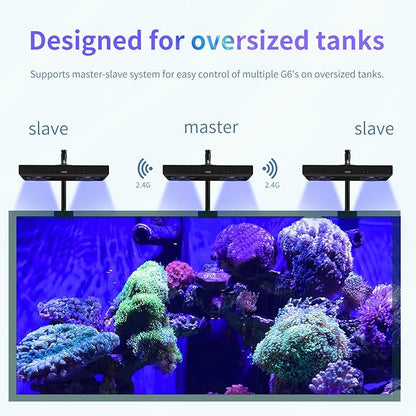 Aquarium Light- 140W Reef Light Wide Coverage Sunrise Sunset Moonlight Saltwater Lights for Coral with Master Slave Group Control & Timer & Screen
