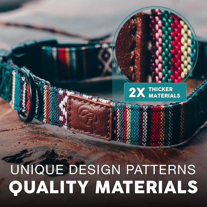 Embark Urban Dog Collar  Dog Collar Stylish & Durable Nylon Dog Collar for Large Dogs, Small Dogs & Medium Dogs.Comfortable Pet Collar Strong Buckles for Any Size Breed (Mayan, Medium)