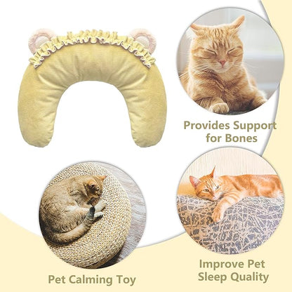 Pet Pillow for Dogs, Dog Calming Pillow, Cat Pillow, Soft Dog Neck Pillow, U-Shaped Pillow for Cat and Dog, Machine Washable Pet, Improve Pet Sleeping