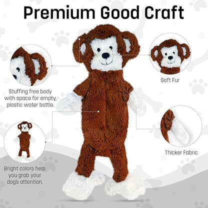 FGA MARKETPLACE Duck- Monkey Flat NO Stuffing NO Squeak Plush Dog Toy, Funny Style Will Entertain Your Dog for Hours, Recommended for Small and Medium Dog 21 INCH Long