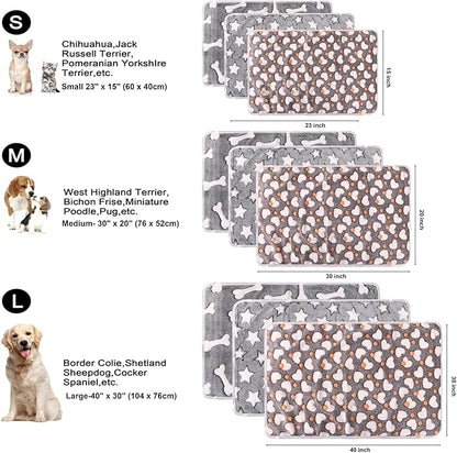 3 Pack Cat and Dog Blanket Soft & Warm Fleece Flanne Pet Blanket, Great Pet Throw Sleep Mat for Puppy Cats Small Medium & Large Dogs Cute Star/Love/Bone(Large 40" x 30")