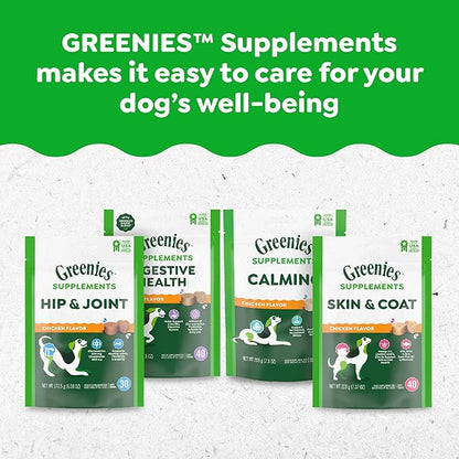 Greenies Supplements Hip and Joint Supplements for Dogs, Chicken Flavor, 16.2 oz. 80-Count