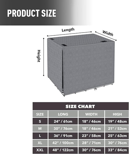42 Inch Dog Crate Cover for Wire Cages Indoor Breathable Polyester Pet Kennel Cover Machine Wash & Dry Double Door Lagre XL (Cover Only)