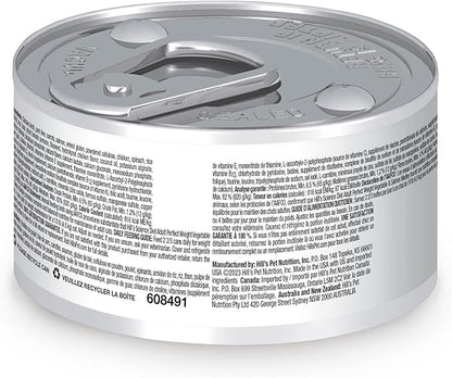 Hill's Science Diet Perfect Weight, Adult 1-6, Weight Management Support, Wet Cat Food, Salmon & Vegetables Stew, 2.9 oz Can, Case of 24
