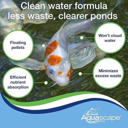 Aquascape Premium Staple Fish Food Pellets for Small to Medium Pond Fish, Medium Pellet, 1.1 Pounds | 98867