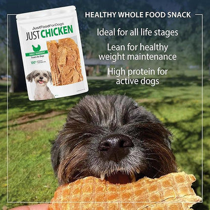 JustFoodForDogs Snack for Dogs, Single-Ingredient Chicken Healthy Dog Treats, 18 oz