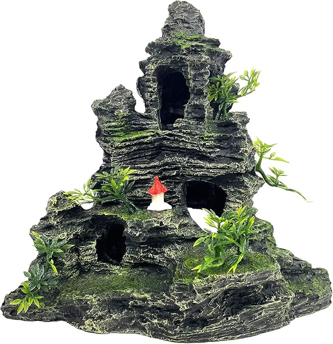 Aquarium Decorations Large and Tall Large Aquarium Decoration for Fish Tank Decorations Fish Tank Ornaments Mountain View Stone Ornament Tree Rock Cave Artificial Fishtank Ornament