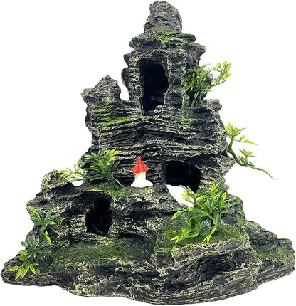 Aquarium Decorations Large and Tall Large Aquarium Decoration for Fish Tank Decorations Fish Tank Ornaments Mountain View Stone Ornament Tree Rock Cave Artificial Fishtank Ornament