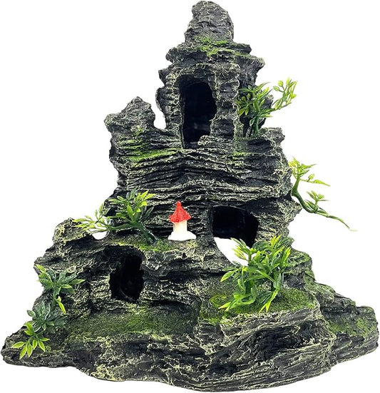 Aquarium Decorations Large and Tall Large Aquarium Decoration for Fish Tank Decorations Fish Tank Ornaments Mountain View Stone Ornament Tree Rock Cave Artificial Fishtank Ornament
