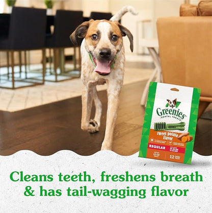 Greenies Regular Dental Dog Treats, Sweet Potato Flavor, 12 oz. Pack (12 Treats)