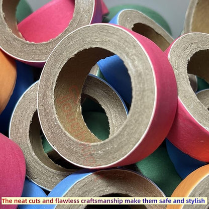 36 Pcs Chew Bagels Bird Toys for Parrots Durable Cardboard BrioChew 0.3in“ Thick Chewing Shredding Foraging Foot for Medium & Large Parrot Amazons Mini Macaws African Greys Cockatoos Eclectus Senegal