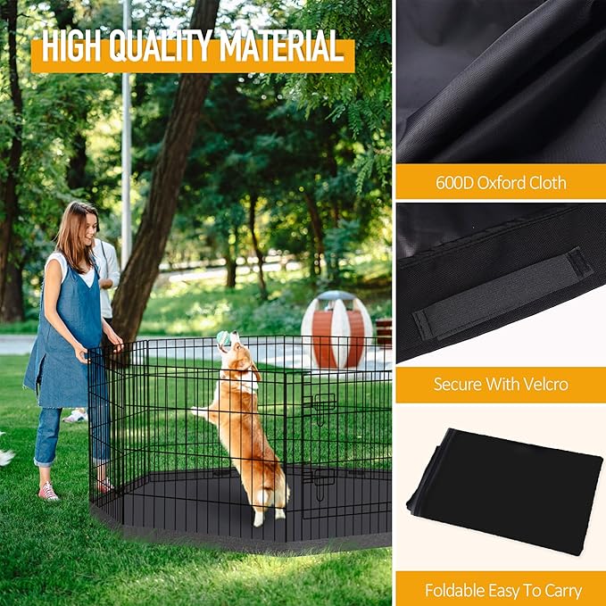 Dog Pen Pet Playpen Dog Fence Bottom Pad Indoor Foldable Metal Wire Exercise Puppy Play Yard Pet Enclosure Pad Outdoor (Only Bottom Pad, Playpen Not Included)