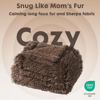 gogobunny Waterproof Dog Blanket for Large Dogs, Cats, Puppy, Reversible Faux Fur Pet Throw Blanket, Washable, Calming Furniture Protection for Sofa Bed (60x80 Inch (Pack of 1), Chocolate)