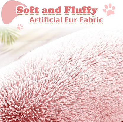 JOLLYVOGUE Dog Beds, Calming Small Dog Bed, Anti-Anxiety Dog Bed for Small Dogs, Fluffy Donut Dog Bed, Cozy Dog Cat Cushion Bed for Small Medium Dogs and Cats (20")