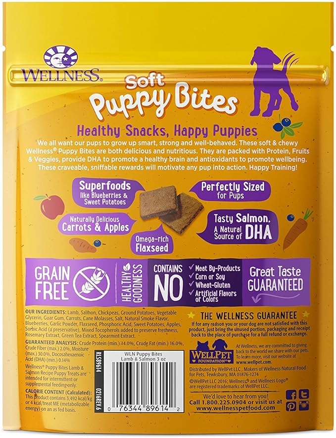 Wellness Puppy Bites Natural Grain Free Puppy Training Treats  (Variety)