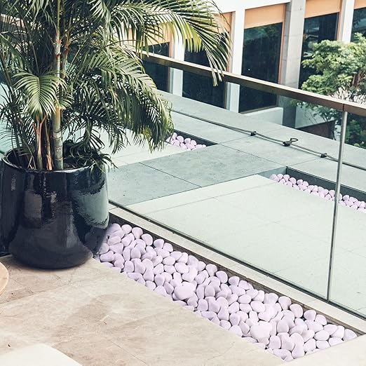 10Ib Snow White River Rock-Decorative Stones-Pebbles for Indoor Plants-Rocks for Outdoor Landscaping 1-2 inch High Polished Stones for Aquarium, Home Decor,Garden Decor