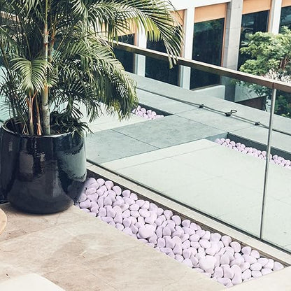 10Ib Snow White River Rock-Decorative Stones-Pebbles for Indoor Plants-Rocks for Outdoor Landscaping 1-2 inch High Polished Stones for Aquarium, Home Decor,Garden Decor