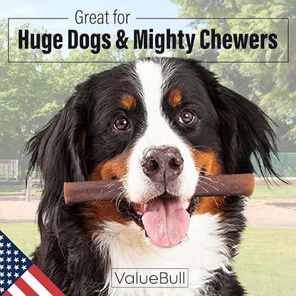 ValueBull USA Collagen Sticks for Dogs, 6 Inch Super Jumbo Chews, Natural Long-Lasting Dog Treats, 25 Count - Promotes Joint, Skin & Coat Health with Glucosamine and Chondroitin