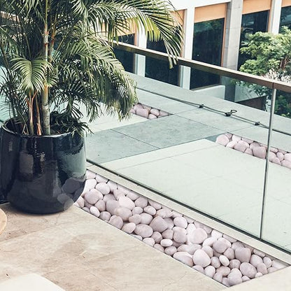 20Ib White River Rocks for Landscaping- High Polished Pebbles for Plants-Garden Decorative Stones-1-2 Large Plant Rocks,Ideal for Aquarium, Home Decor