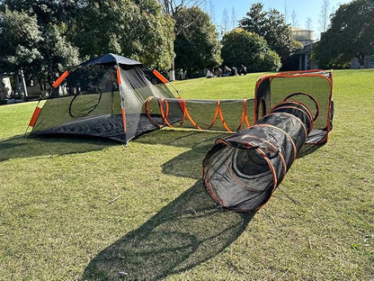 4 in 1 Pet Cat and Dog Tunnel Tent Foldable Pet Tent Outdoor Pop Up Pet Playpen Cage Fences House (Styles 4)